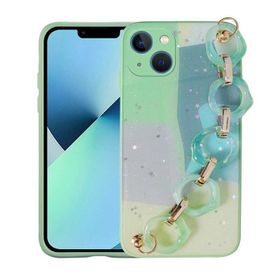 Evastore Apple iPhone 13 Simli Desenli El Askılı Tutacaklı Elsa Silikon Kapak Kılıf