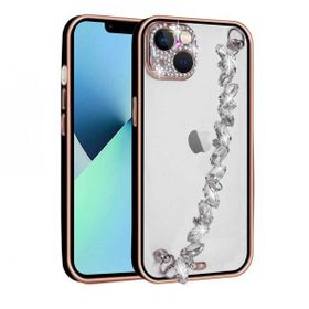 Evastore Apple iPhone 13 Taş Süslemeli Kamera Korumalı El Tutamaçlı Blazer Kapak Kılıf