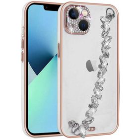 Evastore Apple iPhone 13 Taş Süslemeli Kamera Korumalı El Tutamaçlı Blazer Kapak Kılıf