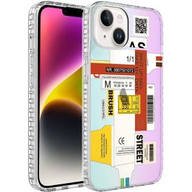 Evastore Apple iPhone 14 Airbag Kenarlı Renkli Desenli Silikon Zore Elegans Kapak Kılıf