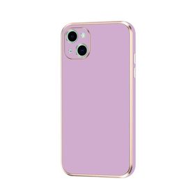 Evastore Apple iPhone 14 Kamera Korumalı Altın Kenar Tasarım Silikon Kılıf