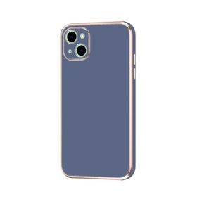 Evastore Apple iPhone 14 Kamera Korumalı Altın Kenar Tasarım Silikon Kılıf