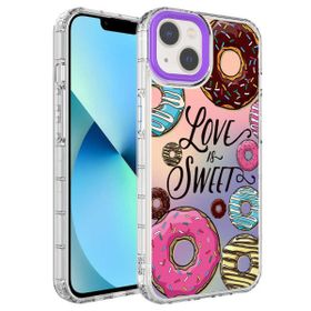 Evastore Apple iPhone 14 Kamera Korumalı Renkli Desenli Sert Silikon Korn Kapak Kılıf