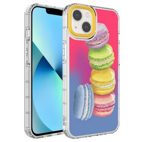 Evastore Apple iPhone 14 Kamera Korumalı Renkli Desenli Sert Silikon Korn Kapak Kılıf