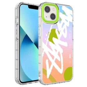 Evastore Apple iPhone 14 Kamera Korumalı Renkli Desenli Sert Silikon Korn Kapak Kılıf