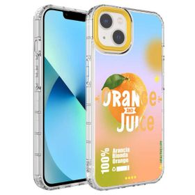 Evastore Apple iPhone 14 Kamera Korumalı Renkli Desenli Sert Silikon Korn Kapak Kılıf