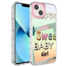 Evastore Apple iPhone 14 Kamera Korumalı Renkli Desenli Sert Silikon Korn Kapak Kılıf
