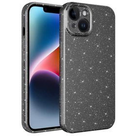 Evastore Apple iPhone 14 Kamera Korumalı Simli Lüks Koton Kapak Kılıf
