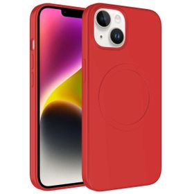 Evastore Apple iPhone 14 Magsafe Wireless Şarj Özellikli Pastel Renk Silikon Plas Kapak Kılıf