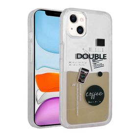 Evastore Apple iPhone 14 Plus Desenli Sıvılı Zore Drink Silikon Kapak Kılıf