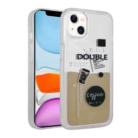 Evastore Apple iPhone 14 Plus Desenli Sıvılı Zore Drink Silikon Kapak Kılıf