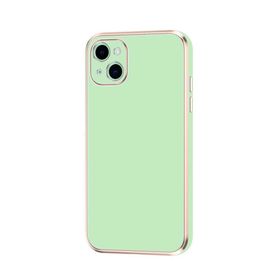 Evastore Apple iPhone 14 Plus Kamera Korumalı Altın Kenar Tasarım Silikon Kılıf