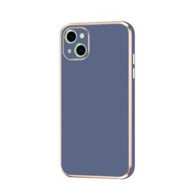 Evastore Apple iPhone 14 Plus Kamera Korumalı Altın Kenar Tasarım Silikon Kılıf