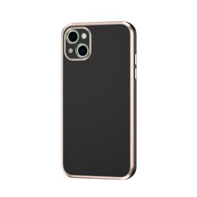 Evastore Apple iPhone 14 Plus Kamera Korumalı Altın Kenar Tasarım Silikon Kılıf