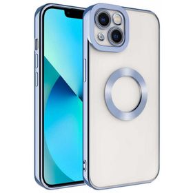 Evastore Apple iPhone 14 Plus Kamera Korumalı Logo Gösteren Şeffaf Kapak Kılıf