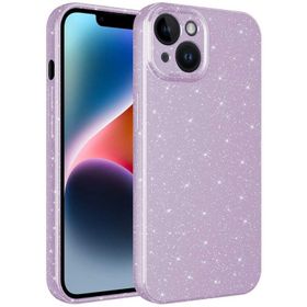 Evastore Apple iPhone 14 Plus Kamera Korumalı Simli Lüks Koton Kapak Kılıf