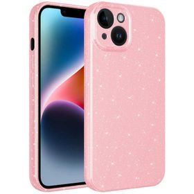 Evastore Apple iPhone 14 Plus Kamera Korumalı Simli Lüks Koton Kapak Kılıf