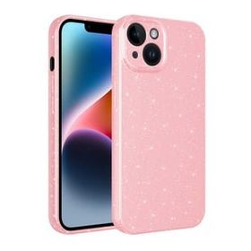 Evastore Apple iPhone 14 Plus Kamera Korumalı Simli Lüks Koton Kapak Kılıf