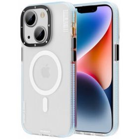 Evastore Apple iPhone 14 Plus Magsafe Şarj Özellikli Youngkit Jane Sand Serisi Mavi Kapak Kılıf