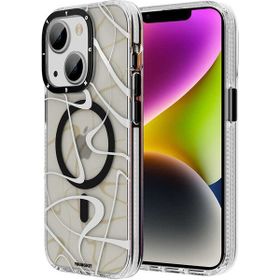 Evastore Apple iPhone 14 Plus Magsafe Şarj Özellikli Youngkit Water-Ink Serisi Siyah Kapak Kılıf