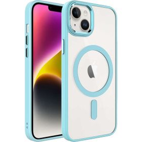 Evastore Apple iPhone 14 Plus Wireless Şarj Özellikli Krom Magsafe Silikon Kapak Kılıf