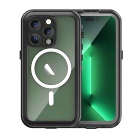 Evastore Apple iPhone 14 Pro 1-1 Su Geçirmez Siyah Kenarlı Kılıf