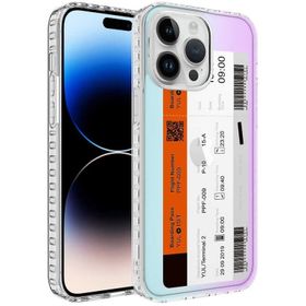 Evastore Apple iPhone 14 Pro Airbag Kenarlı Renkli Desenli Silikon Elegans Kapak Kılıf