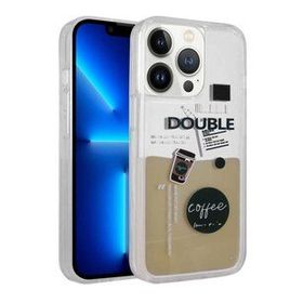 Evastore Apple iPhone 14 Pro Desenli Sıvılı Drink Silikon Kapak Kılıf