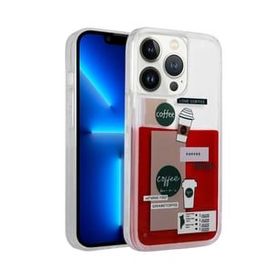 Evastore Apple iPhone 14 Pro Desenli Sıvılı Zore Drink Silikon Kapak Kılıf