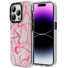 Evastore Apple iPhone 14 Pro Magsafe Şarj Özellikli Youngkit Water-Ink Serisi Kırmızı Kapak Kılıf