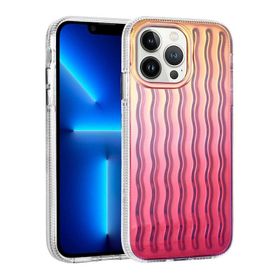 Evastore Apple iPhone 14 Pro Max Kabartmalı Dalga Tasarımlı Silikon İsmira Kapak Kılıf