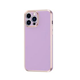 Evastore Apple iPhone 14 Pro Max Kamera Korumalı Altın Kenar Tasarım Silikon Kılıf