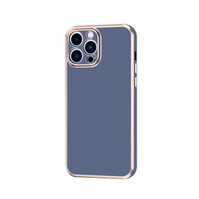 Evastore Apple iPhone 14 Pro Max Kamera Korumalı Altın Kenar Tasarım Silikon Kılıf