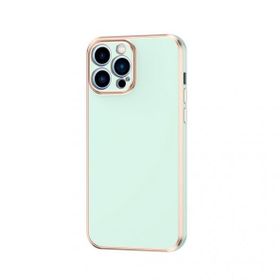Evastore Apple iPhone 14 Pro Max Kamera Korumalı Altın Kenar Tasarım Silikon Kılıf