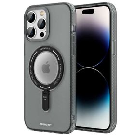 Evastore Apple iPhone 14 Pro Max Magsafe Şarj Özellikli Youngkit Rock Serisi Siyah Kapak Kılıf