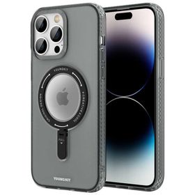 Evastore Apple iPhone 14 Pro Max Magsafe Şarj Özellikli Youngkit Rock Serisi Siyah Kapak Kılıf