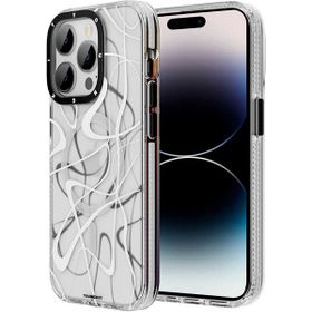 Evastore Apple iPhone 14 Pro Max Magsafe Şarj Özellikli Youngkit Water-Ink Serisi Beyaz Kapak Kılıf