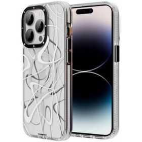 Evastore Apple iPhone 14 Pro Max Magsafe Şarj Özellikli Youngkit Water-Ink Serisi Beyaz Kapak Kılıf
