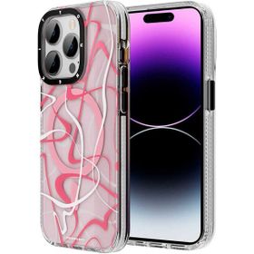 Evastore Apple iPhone 14 Pro Max Magsafe Şarj Özellikli Youngkit Water-Ink Serisi Kırmızı Kapak Kılıf