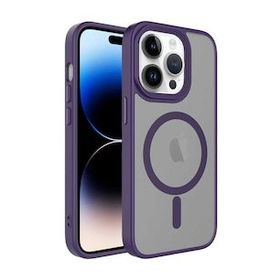Evastore Apple iPhone 14 Pro Max Mat Arka Yüzey Wireless Şarj Özellikli Flet Magsafe Kapak Kılıf