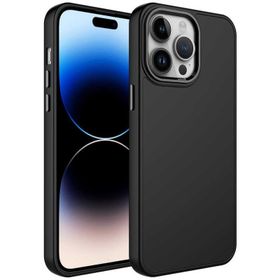 Evastore Apple iPhone 14 Pro Metal Çerçeve ve Buton Tasarımlı Silikon Luna Kapak Kılıf