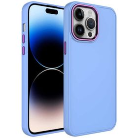 Evastore Apple iPhone 14 Pro Metal Çerçeve ve Buton Tasarımlı Silikon Luna Kapak Kılıf