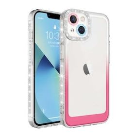 Evastore Apple iPhone 14 Simli ve Renk Geçiş Tasarımlı Lens Korumalı Park Kapak Kılıf