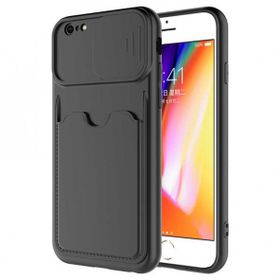 Evastore Apple iPhone 6 Deri Görünümlü Kartlıklı Kamera Korumalı Kılıf