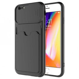Evastore Apple iPhone 6 Deri Görünümlü Kartlıklı Kamera Korumalı Kılıf