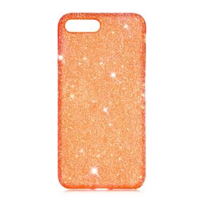 Evastore Apple İphone 7 Plus Eni Kapak Turuncu Beyaz Desenli Kılıf