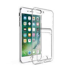 Evastore Apple iPhone 7 Plus Kartlıklı Şeffaf Setra Clear Silikon Kapak Kılıf