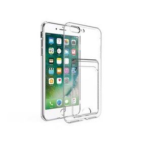 Evastore Apple iPhone 7 Plus Kartlıklı Şeffaf Setra Clear Silikon Kapak Kılıf