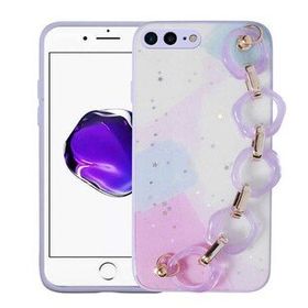 Evastore Apple iPhone 7 Plus Simli Desenli El Askılı Tutacaklı Elsa Silikon Kapak Kılıf