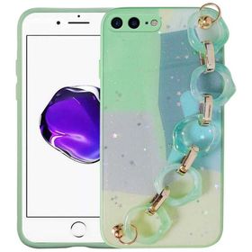Evastore Apple iPhone 7 Plus Simli Desenli El Askılı Tutacaklı Elsa Silikon Kapak Kılıf